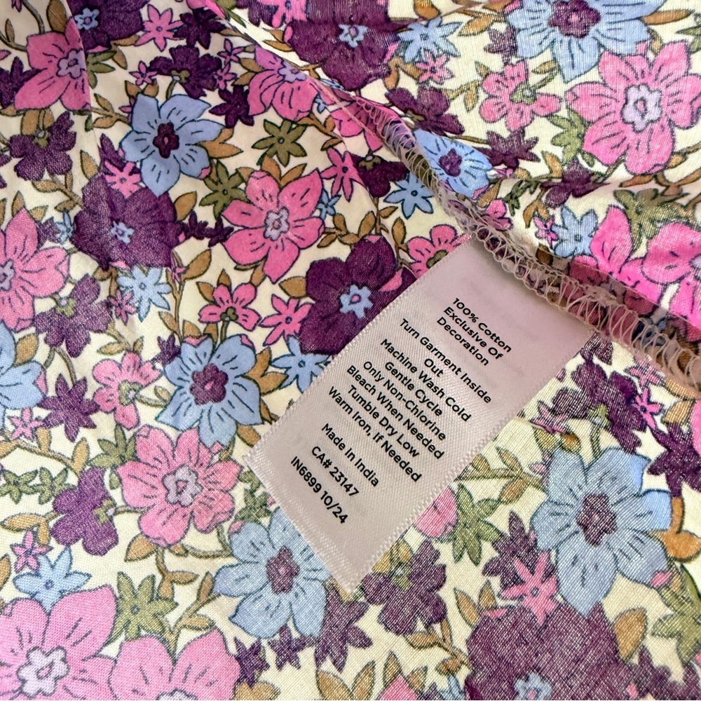 Talbots Floral Boho Peasant Tossed Ditsy Embroidered Blouse - Picture 8 of 8